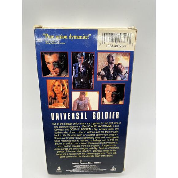 Universal Soldier VHS 1992 Jean-Claude Van Damme Dolph Lundgren Pre Owned - Picture 4 of 6